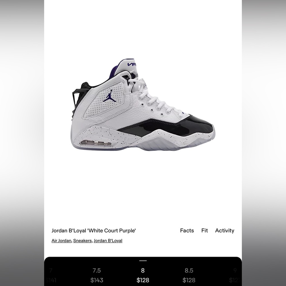 JORDAN B'LOYAL
WHITE/COURT PURPLE-BLACK